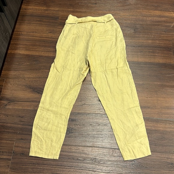 Mango Basics Linen High Waist Pants with Belt and Pockets - Picture 6 of 9